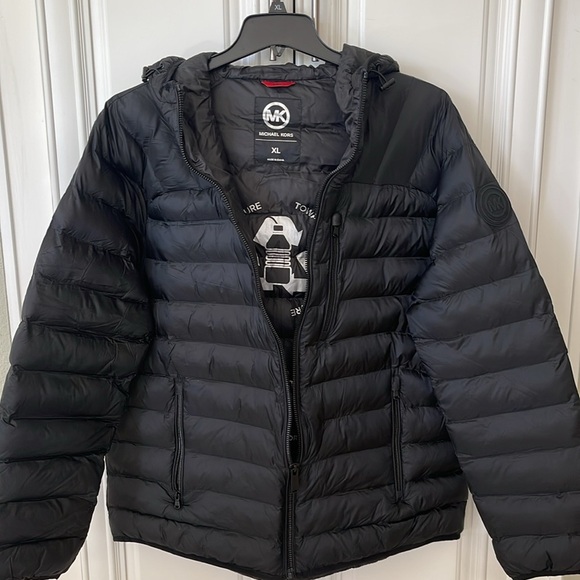 NEW MK MICHAEL KORS MENS black Rialto Quilted Nylon Puffer insulated jacket XL - Picture 3 of 16
